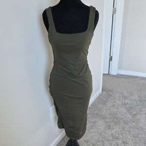 Derek Heart Olive Green Midi Dress